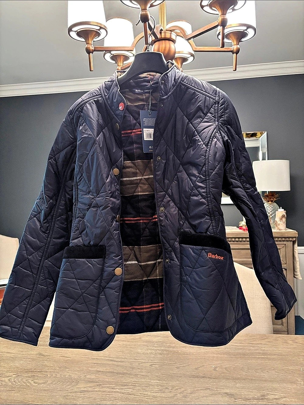 Barbour Orvis Quilted Jacket in Blue Size 6 NWT